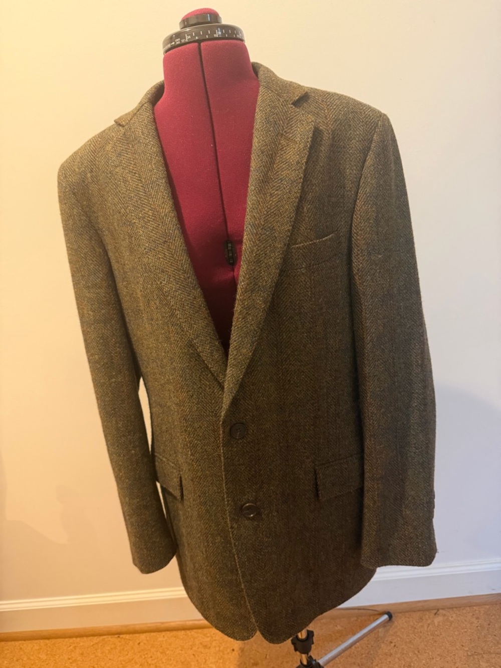 Brooks Brothers Olive Tweed Two-Button Sport Coat